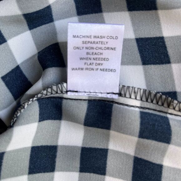 NWT 41 Hawthorn Split Neck Black/White Gingham Check Sleeveless Dress Size L - Picture 7 of 7